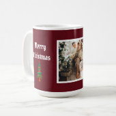 Frohe Weihnachts Ruby Wine Family Foto Kaffeetasse (Vorderseite Links)