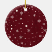 Frohe Weihnachts Ruby Wine Family Foto Keramik Ornament (Hinten)