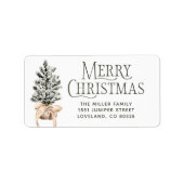 Frohe Weihnachts-Rücksendeadresse Adressaufkleber (Vorne)