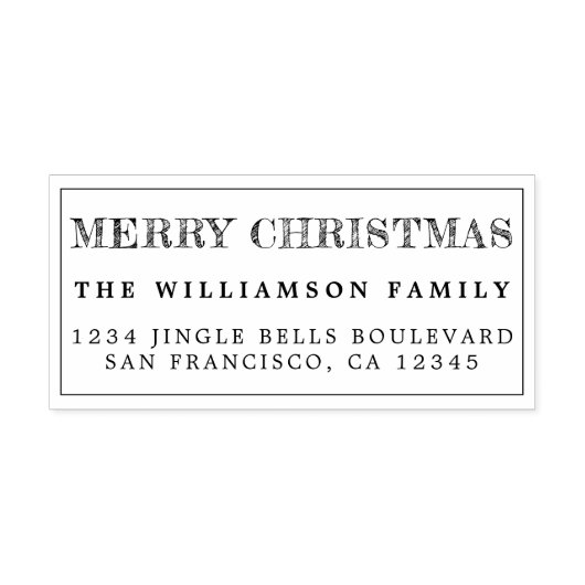 Frohe Weihnachts-Rücksendeadresse Gummistempel (Prägung)