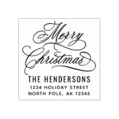 Frohe Weihnachts-Rücksendeadresse Gummistempel (Prägung)