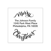 Frohe Weihnachts-Rücksendeadresse Gummistempel (Prägung)