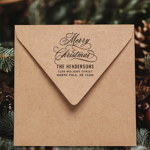 Frohe Weihnachts-Rücksendeadresse Permastempel