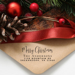 Frohe Weihnachts-Rücksendeadresse Permastempel