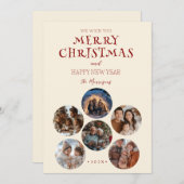 Frohe Weihnachts-Runde Custom-Fotos Feiertagskarte (Vorne/Hinten)