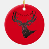 Frohe Weihnachts-Runde Ornament-Deer Keramik Ornam Ornament (Hinten)