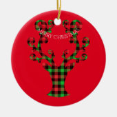 Frohe Weihnachts-Runde Ornament-Deer Keramik Ornament (Vorne)