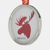 Frohe Weihnachts-Runde Ornament-Karierte Elche Ornament Aus Metall (Links)