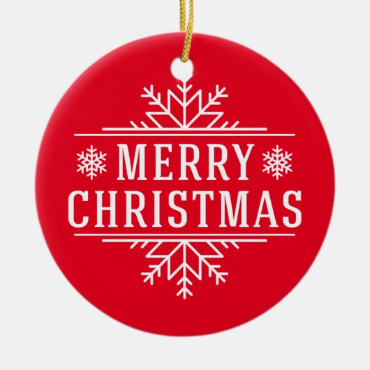 Frohe Weihnachts-Runde Ornament-Red Keramik Ornament (Vorne)