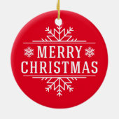 Frohe Weihnachts-Runde Ornament-Red Keramik Ornament (Hinten)