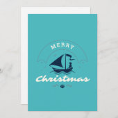 Frohe Weihnachts Sailboat Feiertagskarte (Vorne/Hinten)