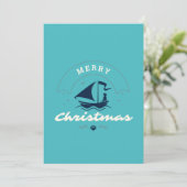 Frohe Weihnachts Sailboat Feiertagskarte (Stehend Vorderseite)