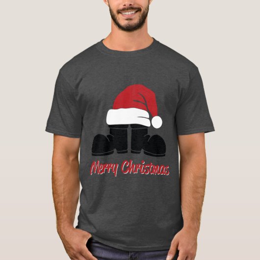 Frohe Weihnachts Sants Hat & Boots T-Shirt (Vorderseite)