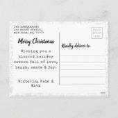 Frohe Weihnachts-Schnee-Familie Foto Feiertagspostkarte (Rückseite)