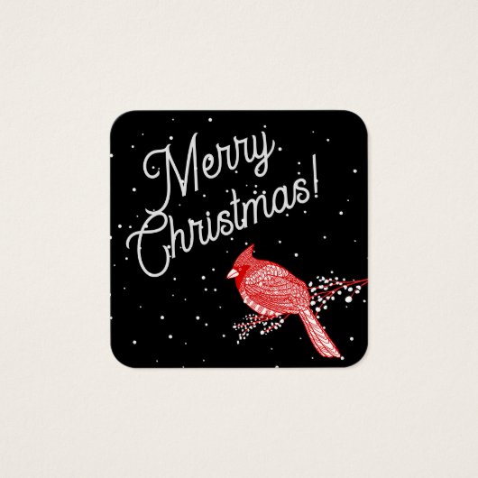Frohe Weihnachts-Schnee-Kardinal-Karte (Vorderseite)