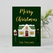 Frohe Weihnachts-Schnee Thema Folien Feiertagskarte (Stehend vorne)