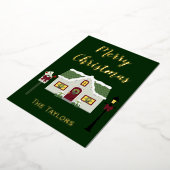 Frohe Weihnachts-Schnee Thema Folien Feiertagskarte (Gedreht)