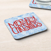 Frohe Weihnachts-Schnee-Untersetzer-Set Getränkeuntersetzer (Linke Seite)