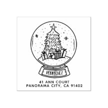 Frohe Weihnachts-Schneeballbaum-Rücksendeadresse