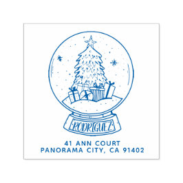 Frohe Weihnachts-Schneeballbaum-Rücksendeadresse Permastempel