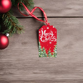 Frohe Weihnachts-Schneebäume Weihnachtsgeschenk-Ta Geschenkanhänger