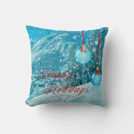 Frohe Weihnachts-Schneeberg-Dorf Kissen