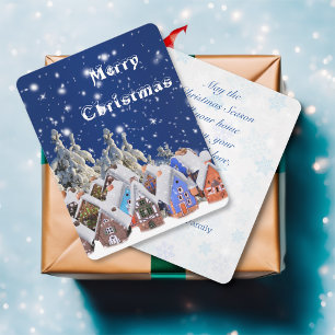 Frohe Weihnachts-Schneedorf Personalisierte Begrüß Feiertagskarte
