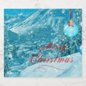 Frohe Weihnachts-Schneeferienferien Schaumweinetikett (Einzelnes Label)