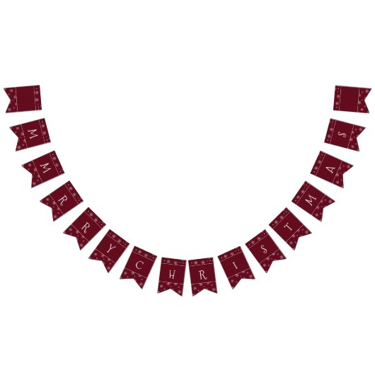 Frohe Weihnachts-Schneeflocken auf Herbst Burgund Wimpelkette (Alle)