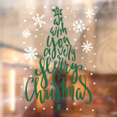 Frohe Weihnachts-Schneeflocken Bauernhaus-Skript-S Fensteraufkleber (Blatt 2)