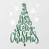 Frohe Weihnachts-Schneeflocken Bauernhaus-Skript-S Fensteraufkleber (Blatt)