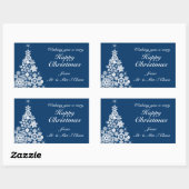 Frohe Weihnachts-Schneeflocken-Bäume Geschenketike Rechteckiger Aufkleber (Blatt)