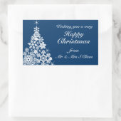 Frohe Weihnachts-Schneeflocken-Bäume Geschenketike Rechteckiger Aufkleber (Tasche)