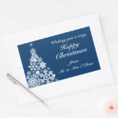 Frohe Weihnachts-Schneeflocken-Bäume Geschenketike Rechteckiger Aufkleber (Umschlag)