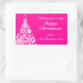 Frohe Weihnachts-Schneeflocken-Geschenketiketten R Rechteckiger Aufkleber (Tasche)