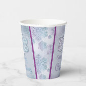 Frohe Weihnachts-Schneeflocken Iridescent Blue Lil Pappbecher (Rechts)