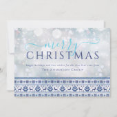 Frohe Weihnachts-Schneeflocken-Logo Feiertagskarte (Vorderseite)