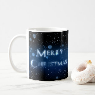 Frohe Weihnachts-Schneeflocken Schneemann Glitzern Kaffeetasse