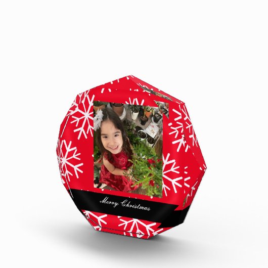 Frohe Weihnachts-Schneeflocken-Skript Fotoblock (Rechts)