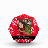 Frohe Weihnachts-Schneeflocken-Skript Fotoblock (Vorderseite)