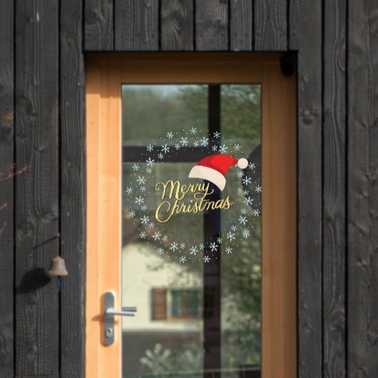 Frohe Weihnachts-Schneeflocken-Wraath-Tür Fensteraufkleber