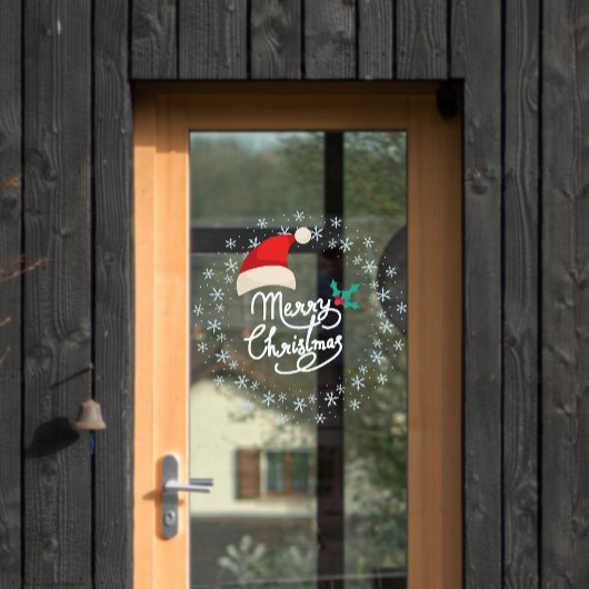 Frohe Weihnachts-Schneeflocken-Wraath-Tür Fensteraufkleber