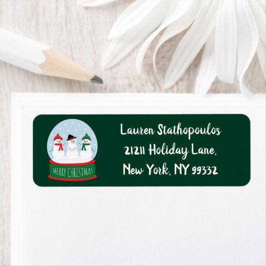 Frohe Weihnachts-Schneeglobe Snowmen (Insitu)