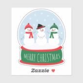 Frohe Weihnachts-Schneeglobe Snowmen Aufkleber (Blatt)