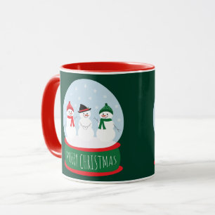 Frohe Weihnachts-Schneeglobe Snowmen Tasse