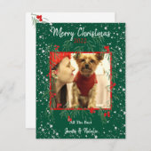 Frohe Weihnachts-Schneekranz-Familie Custom Feiertagskarte (Vorne/Hinten)