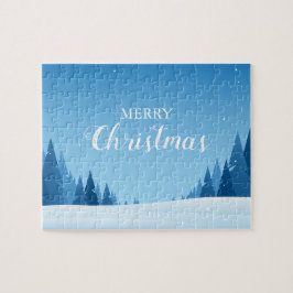 Frohe Weihnachts-Schneelandschaft Puzzle