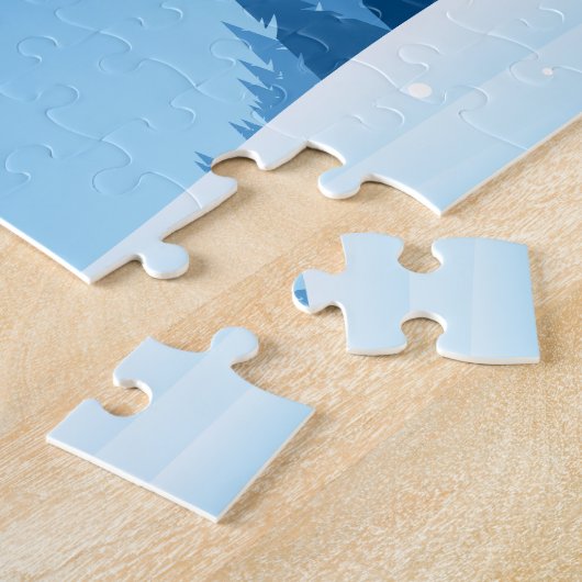 Frohe Weihnachts-Schneelandschaft Puzzle (Seite)