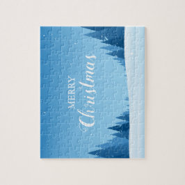 Frohe Weihnachts-Schneelandschaft Puzzle