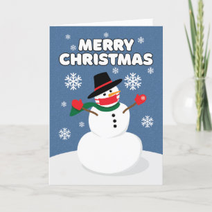 Frohe Weihnachts-Schneemann in Coronavirus Gesicht Feiertagskarte